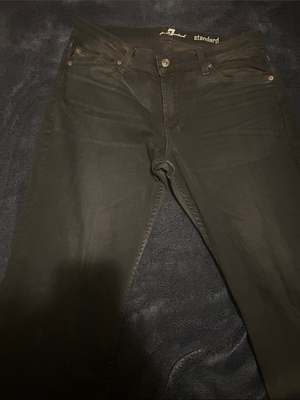 7 For All Mankind Men's Skinny Black Jeans
